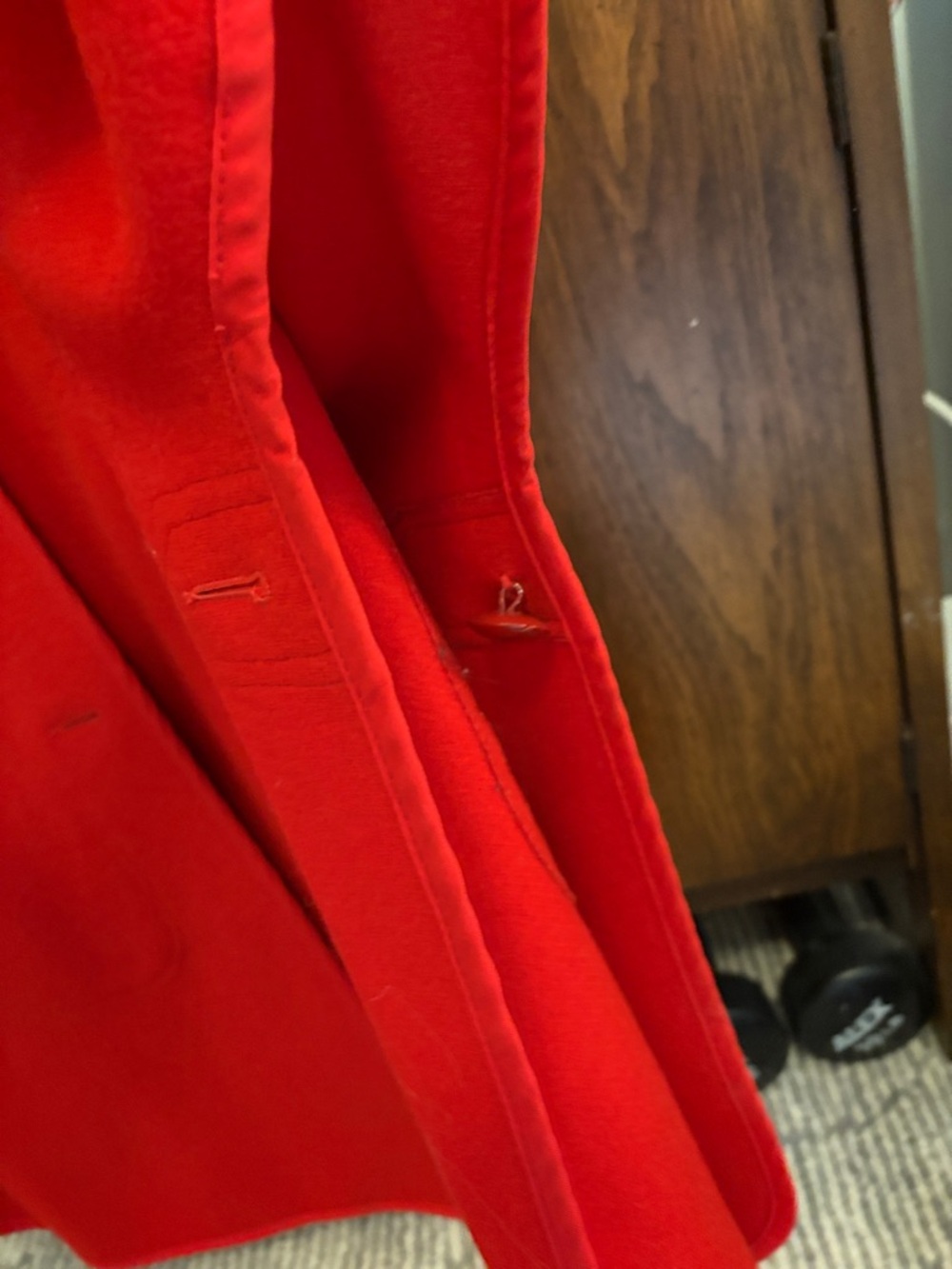 Pendleton Red Wool Cape with Rounded Collar - Picture 4 of 4